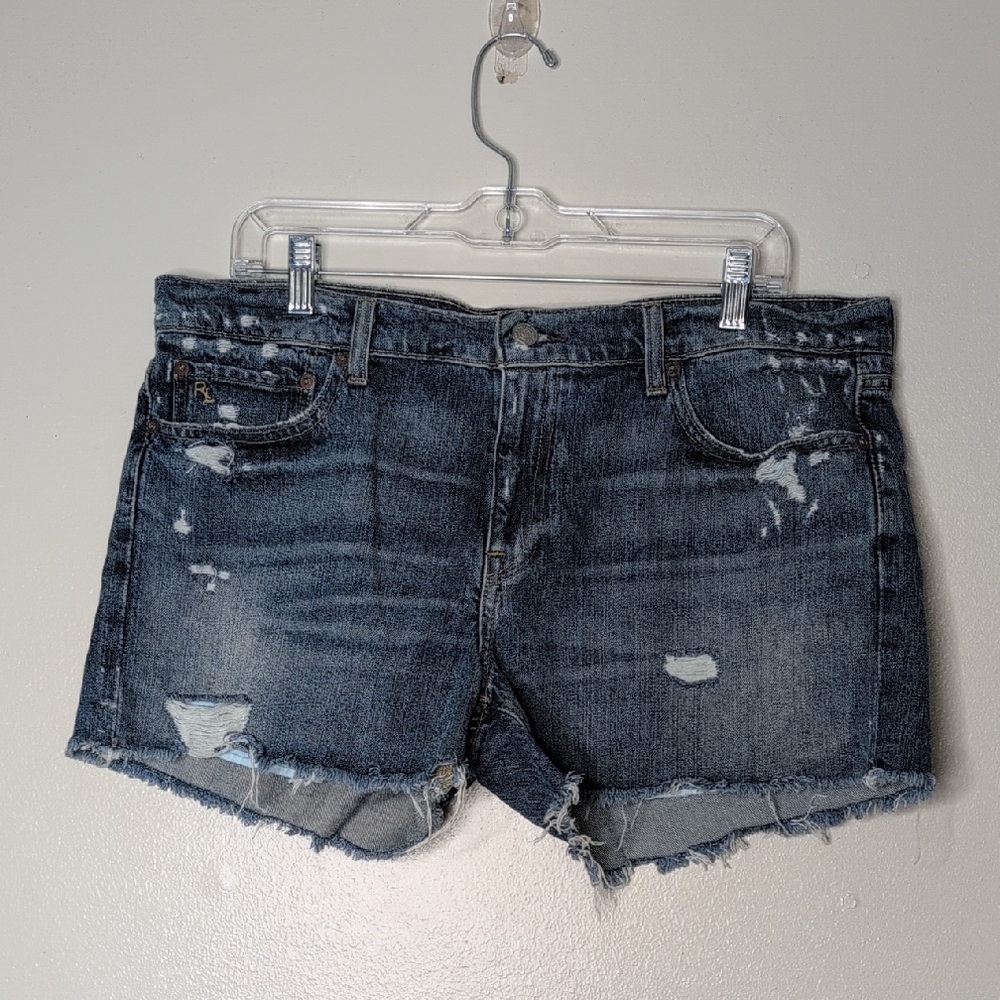 Ralph Lauren Polo Crosby Short Denim Distressed Women Shorts Size 32